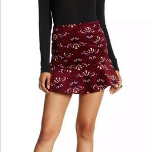 Free People Printed Corduroy Skirt